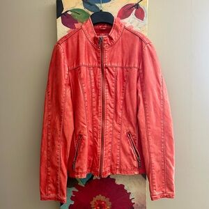 Peach Pleather Jacket 🍑